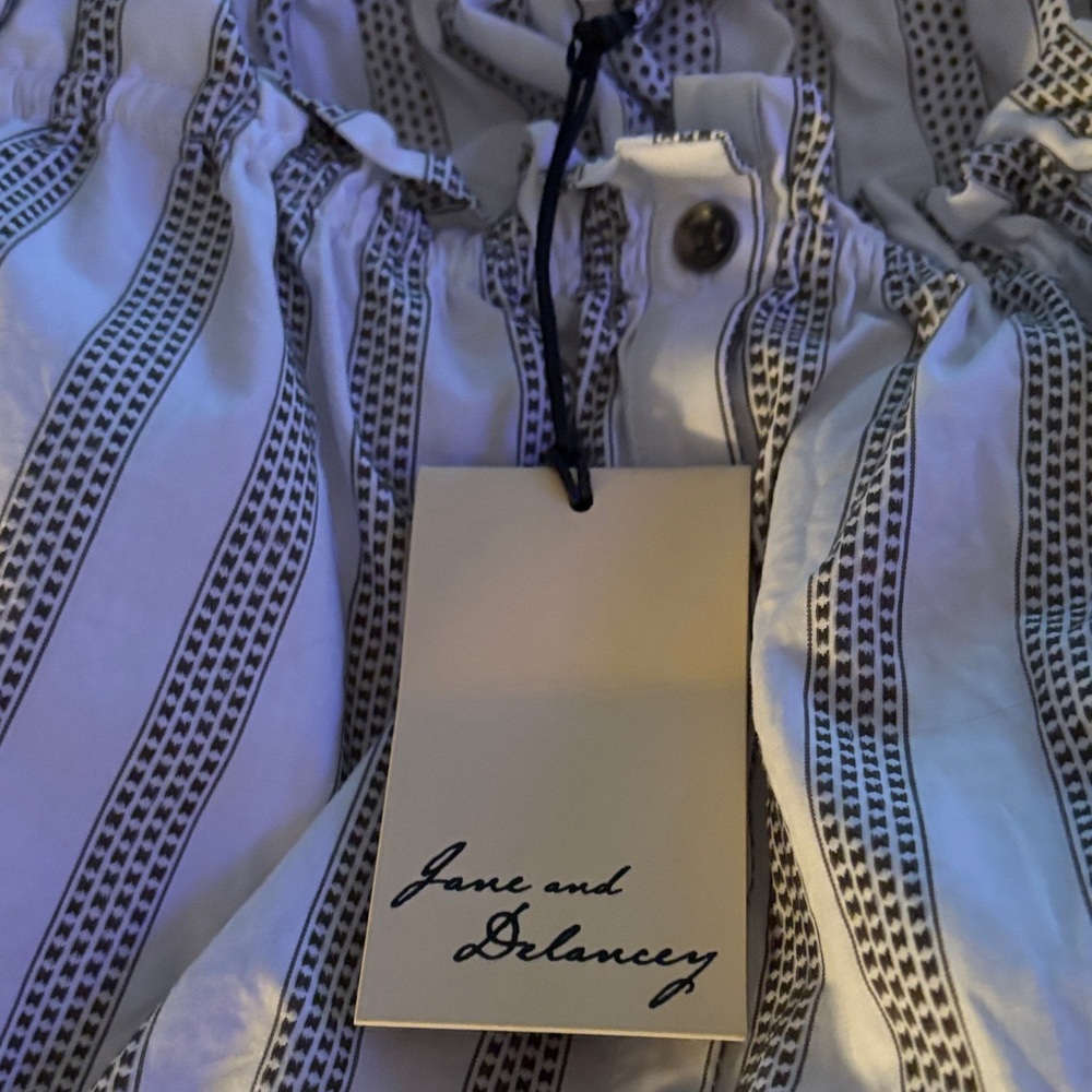 Jane and Delancey Black and White Striped Off-Shoulder Blouse - Picture 4 of 4